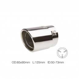 Terminale ovale id 76mm inclinato acciaio inox