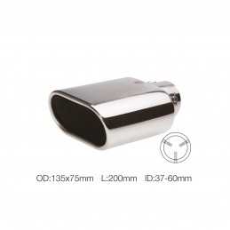 Terminale rettangolare id 63mm inclinato acciaio inox