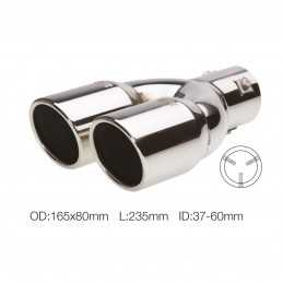 Terminale rotondo id 63mm doppio inclinato acciaio inox