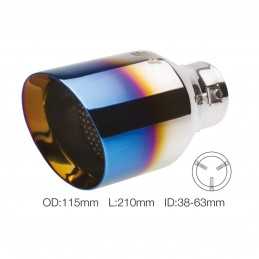 Terminale rotondo id 63mm inclinato acc inox titanium look