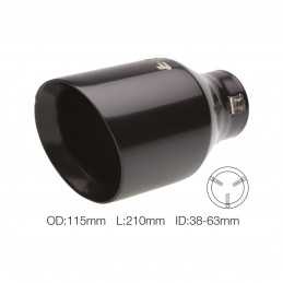 Terminale rotondo id 63 inclinato acciaio inox nero