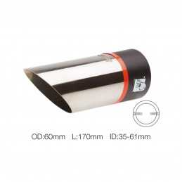 Terminale rotondo id 63mm inclinato acciaio inox
