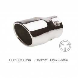 Terminale ovale id 70mm inclinato acciaio inox