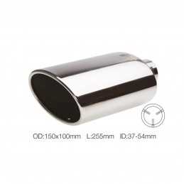 Terminale ovale id 57mm inclinato acciaio inox