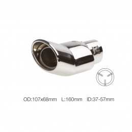 Terminale ovale id 57mm DTM acciaio inox
