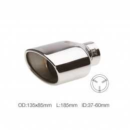 Terminale ovale id 63mm inclinato acciaio inox