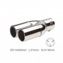 Terminale rotondo id 63mm doppio acciaio inox