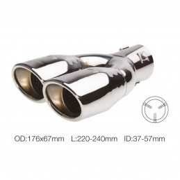 Terminale ovale id 57mm doppio inclinato disassato acc inox