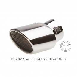 Terminale ovale id 76mm inclinato acciaio inox