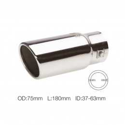 Terminale rotondo id 63mm inclinato acciaio inox