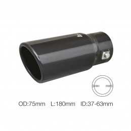 Terminale rotondo id 63mm inclinato acciaio inox nero