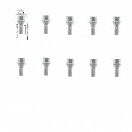 10 bulloni ch.17 12X1.5 l.25mm
