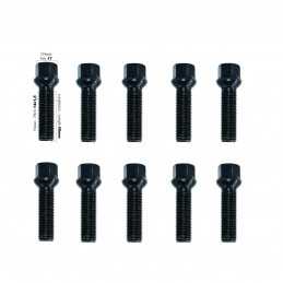 10 bulloni neri ch.17 14x1.5 l.45mm sferici