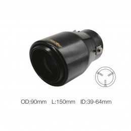 Terminale rotondo id 63mm inclinato accinox nero Cayennestyle