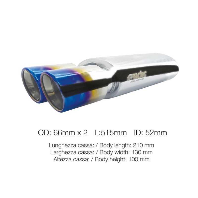 Marmitta rotonda id 51mm doppia acciaio inox
