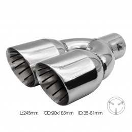 Terminale doppio id 60mm rotondo inclinato acciaio inox