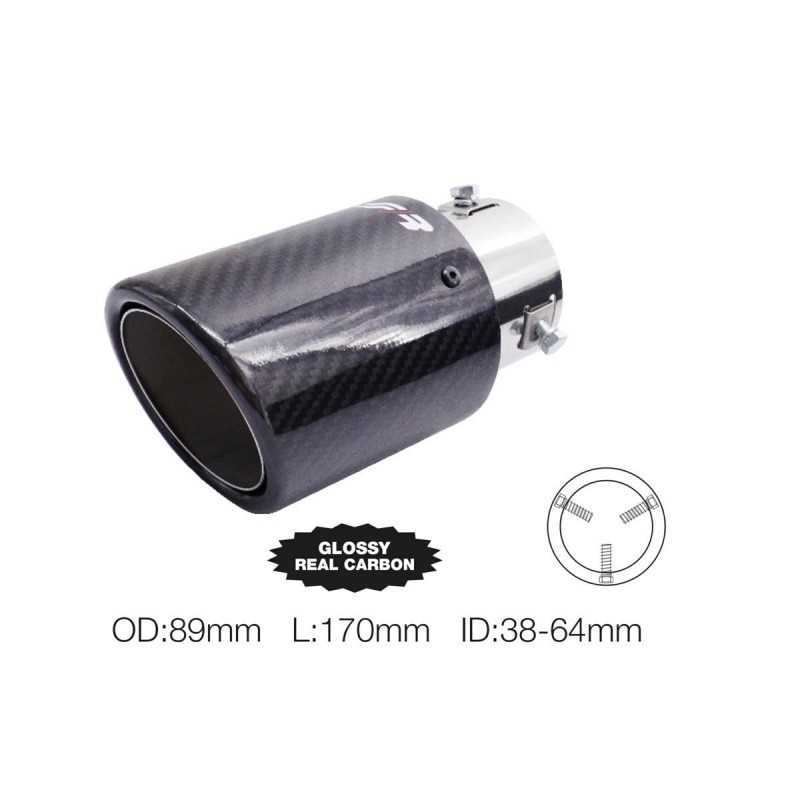 Terminale rotondo id 63mm inclinato carbonio uscita 89 mm