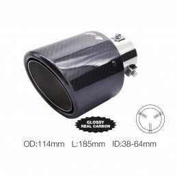 Terminale rotondo id 63mm inclinato carbonio uscita 114mm