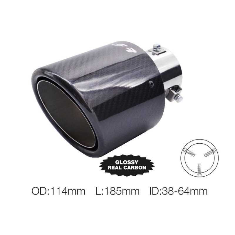 Terminale rotondo id 63mm inclinato carbonio uscita 114mm