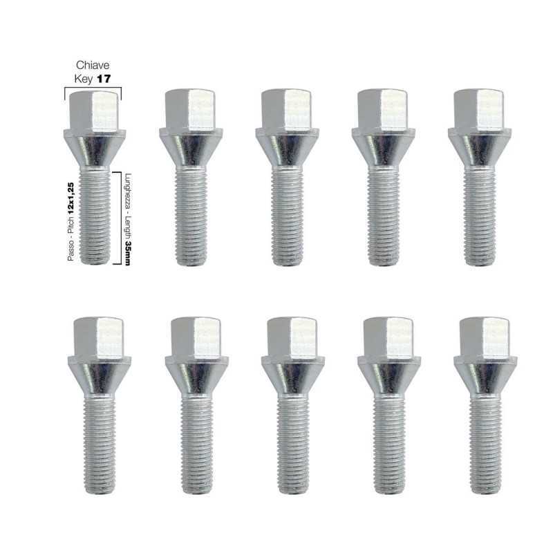 10 bulloni ch.17 12x1.25 l.35mm