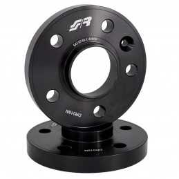 2 distanziali alluminio nero 20mm 5x110 mozzo 65,1