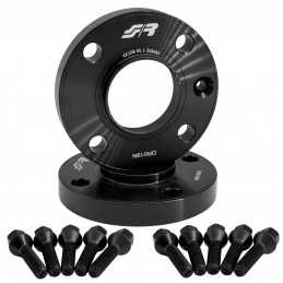 2 distanziali ruota neri 20mm 4x108 centraggio 65,1 con bull.