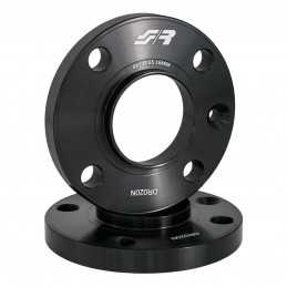 2 distanziali alluminio nero 16mm 4x108 mozzo 65,1