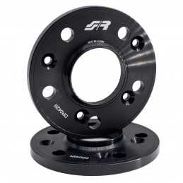 2 distanziali alluminio nero 12mm 5x112 mozzo 66,6