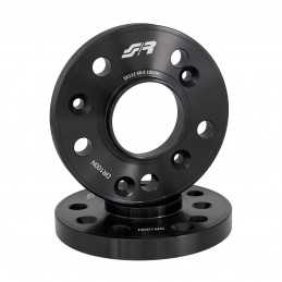 2 distanziali alluminio nero 18mm 5X112 mozzo 66,6
