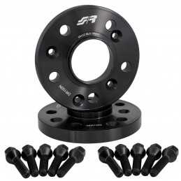 2 distanziali ruota neri 18mm 5x112 centraggio 66,6 con bull.