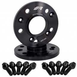 2 distanziali ruota neri 12mm 5x112 centraggio 66,6 con bull.