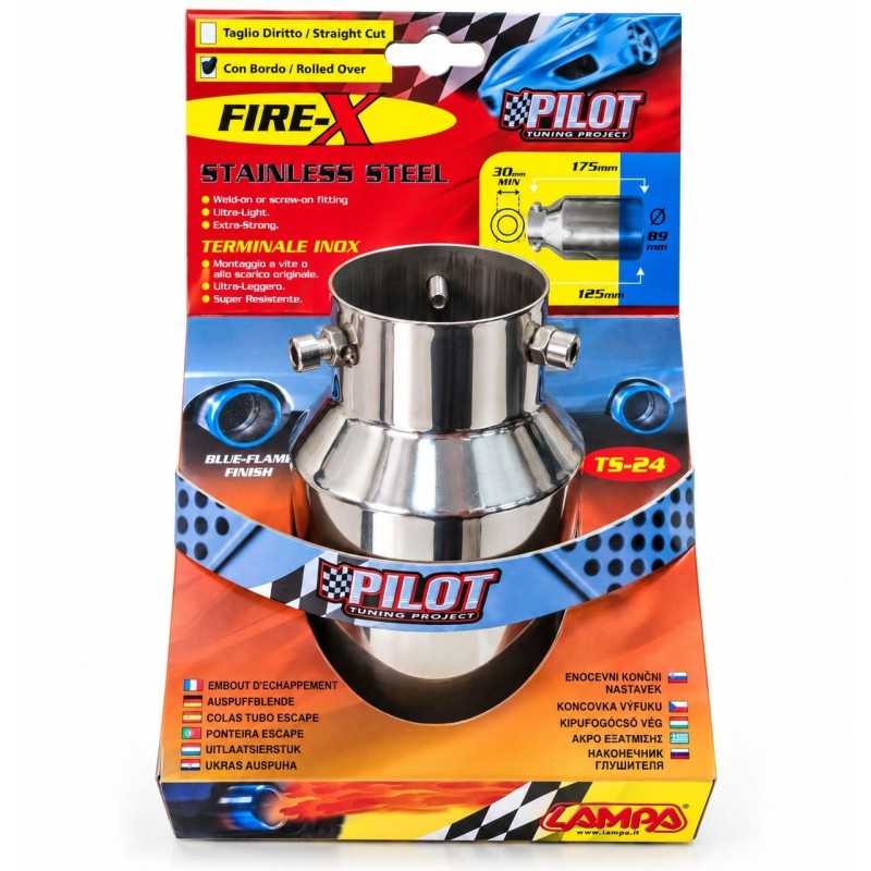 Terminale Scarico Pilot FIRE-X TS-24 Inox 89 mm